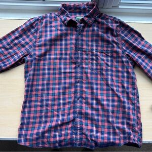 American Eagle Outfitters Blue and Pink Flannel Plaid Shirt